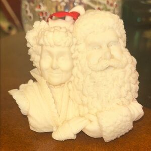 Vintage Ornament Mark Klaus Santa Mrs Claus 3D Diorama Christmas